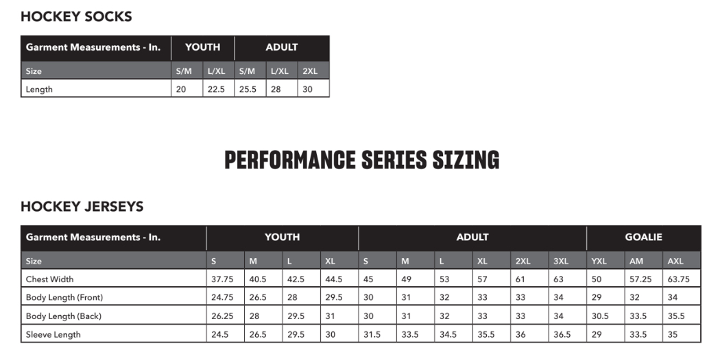 Sizing Chart